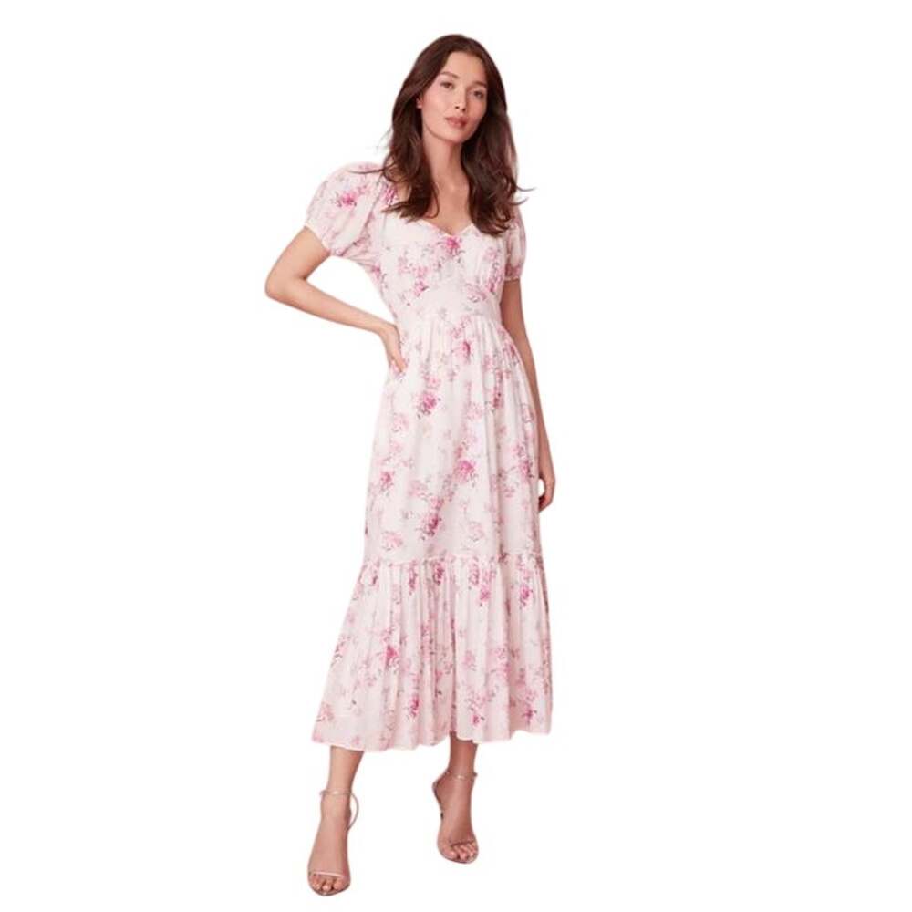 LoveShackFancy Angie Dress 8 Cotton Voile Warm Pink Cloud